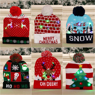 LED Light-Up Xmas Beanie – Festive Knitted Hat for Kids, Brighten the holidays with our LED Christmas Hat! Soft, warm, and perfect for kids—it’s the ultimate festive gift for everyone!, Phitness Pro Ltd