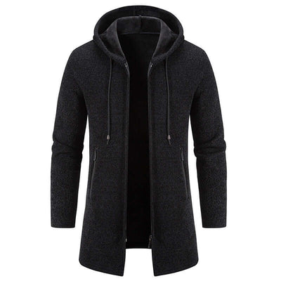 Men's Hooded Cardigan – Trendy Fleece-Lined Winter Jacket, Stay warm and stylish with our Autumn and Winter Fleece-lined Men's Cardigan. This mid-length hooded jacket features a cosy wool lining for extra warmth., Phitness Pro Ltd