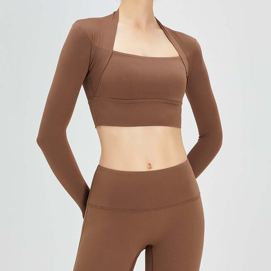 Autumn/Winter Cloud Shawl Cup Two-Piece Fitness Suit by Phitness Pro Ltd, designed for warmth, style, and comfort during cooler seasons.