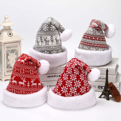 Snowflake Deer Knitted Wool Flannel Christmas Hat, Get ready for the festive season with our Snowflake Deer Knitted Wool Flannel Christmas Hat., Phitness Pro Ltd