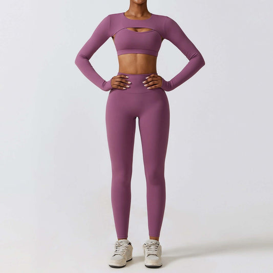 Tight Yoga Suit - Nude Quick-Drying Exercise Set & Slimming Fitness Suit by Phitness Pro Ltd, designed for comfort, flexibility, and a sleek fit to enhance your workout experience.